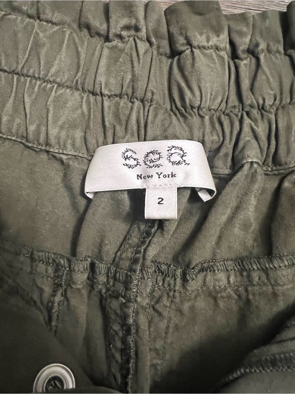 Sea New York Layla Pant Size 2 Army Green Paperbag Waist Neutral - Picture 6 of 10